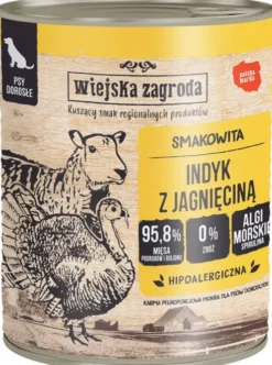 Wiejska Zagroda Indyk z jagnięciną Mokra Karma dla psa op. 800g