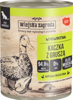 Wiejska Zagroda Kaczka z gruszką Mokra Karma dla psa op. 800g