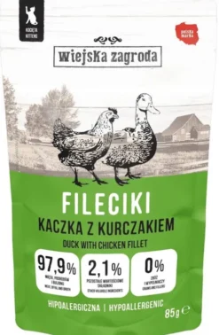 Wiejska Zagroda Kitten Fileciki Kaczka z kurczakiem Mokra Karma dla kociąt op. 85g