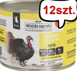 Wiejska Zagroda Kitten Monobiałkowa Indyk Mokra Karma dla kociąt op. 200g Pakiet 12szt.