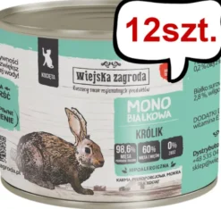 Wiejska Zagroda Kitten Monobiałkowa Królik Mokra Karma dla kociąt op. 200g Pakiet 12szt.