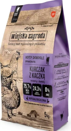 Wiejska Zagroda Kurczak z kaczką Sucha Karma dla kota op. 5kg