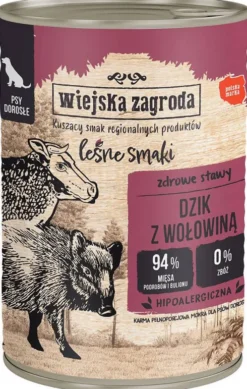 Wiejska Zagroda Leśne Smaki Adult Dzik z wołowiną Mokra Karma dla psa op. 400g