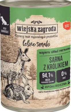 Wiejska Zagroda Leśne Smaki Adult Sarna z królikiem Mokra Karma dla psa op. 400g
