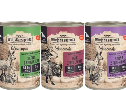 Wiejska Zagroda Leśne Smaki Pakiet degustacyjny Mokra Karma dla psa op. 6x400g