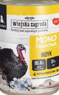 Wiejska Zagroda Monobiałkowa Indyk Mokra Karma dla szczeniaka op. 400g