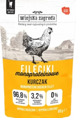 Wiejska Zagroda Monoproteinowe Fileciki Kurczak Mokra Karma dla kota op. 85g