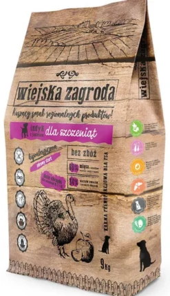 Wiejska Zagroda Puppy Indyk z jabłkiem Sucha Karma dla szczeniaka op. 9kg