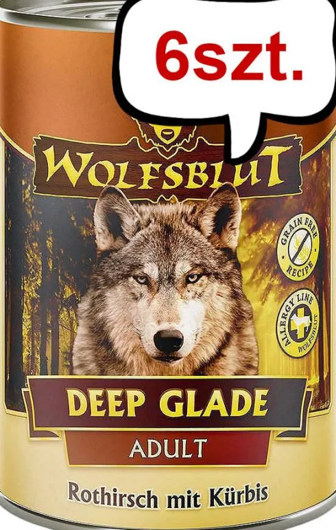 Wolfsblut Adult Deep Glade Mokra Karma dla psa op. 395g Pakiet 6szt.