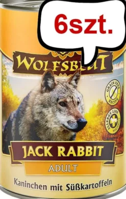 Wolfsblut Adult Jack Rabbit Mokra Karma dla psa op. 395g Pakiet 6szt. WYPRZEDAŻ