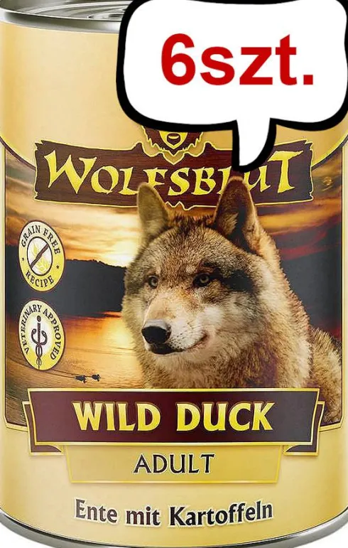 Wolfsblut Adult Wild Duck Mokra Karma dla psa op. 395g Pakiet 6szt.