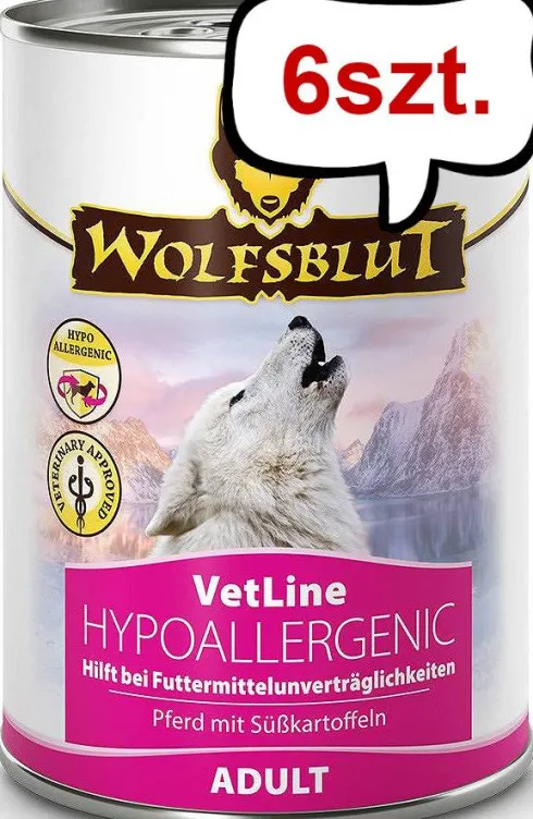 Wolfsblut VetLine Hypoallergenic Mokra Karma dla psa op. 395g Pakiet 6szt.