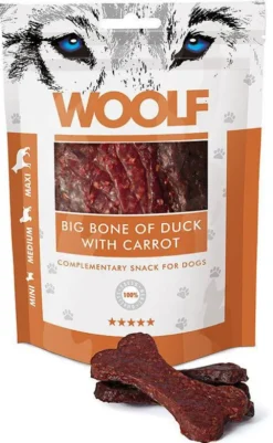 Woolf Przysmak Big Bone of Duck with Carrot dla psa op. 100g