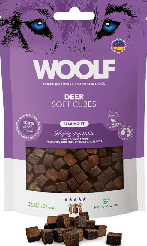 Woolf Przysmak Deer Soft Cubes dla psa op. 100g