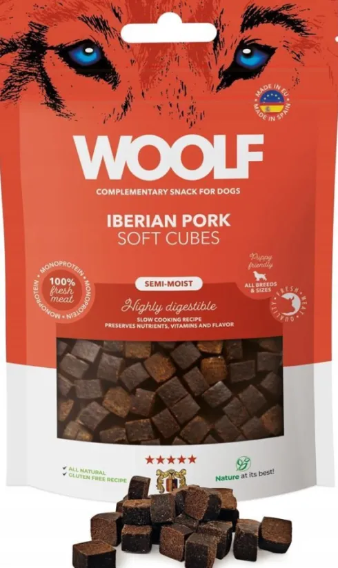 Woolf Przysmak Iberian Pork Soft Cubes dla psa op. 100g