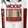 Woolf Przysmak Long Beef and Cod Sandwich dla psa op. 100g