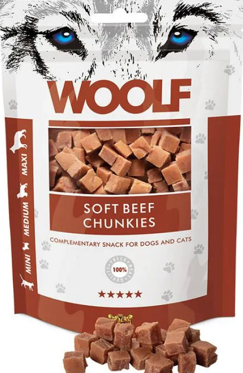 Woolf Przysmak Soft Beef Chunkies dla psa op. 100g