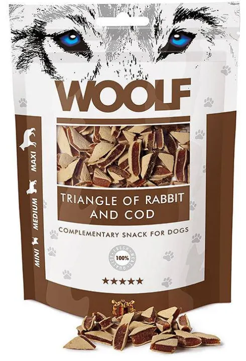Woolf Przysmak Triangle of Rabbit and Cod dla psa op. 100g