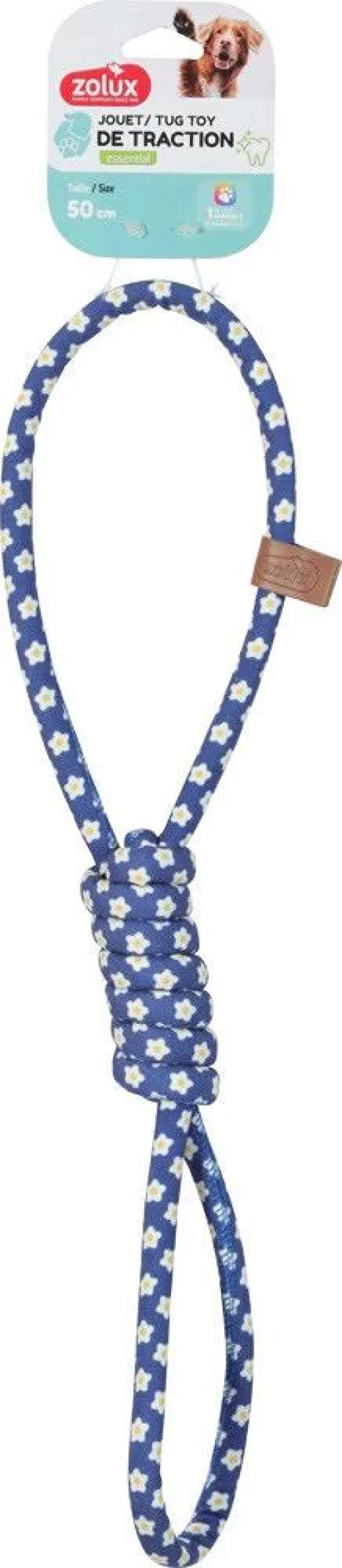 Zolux BLUE FLOWER Szarpak-Pętla dla psa rozm. 50cm nr kat. 480735